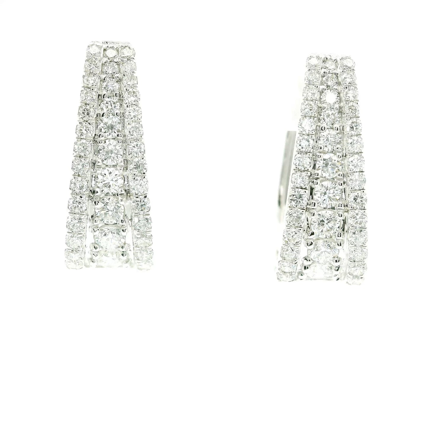 14K White Gold Lab Diamond Hoop Earirng