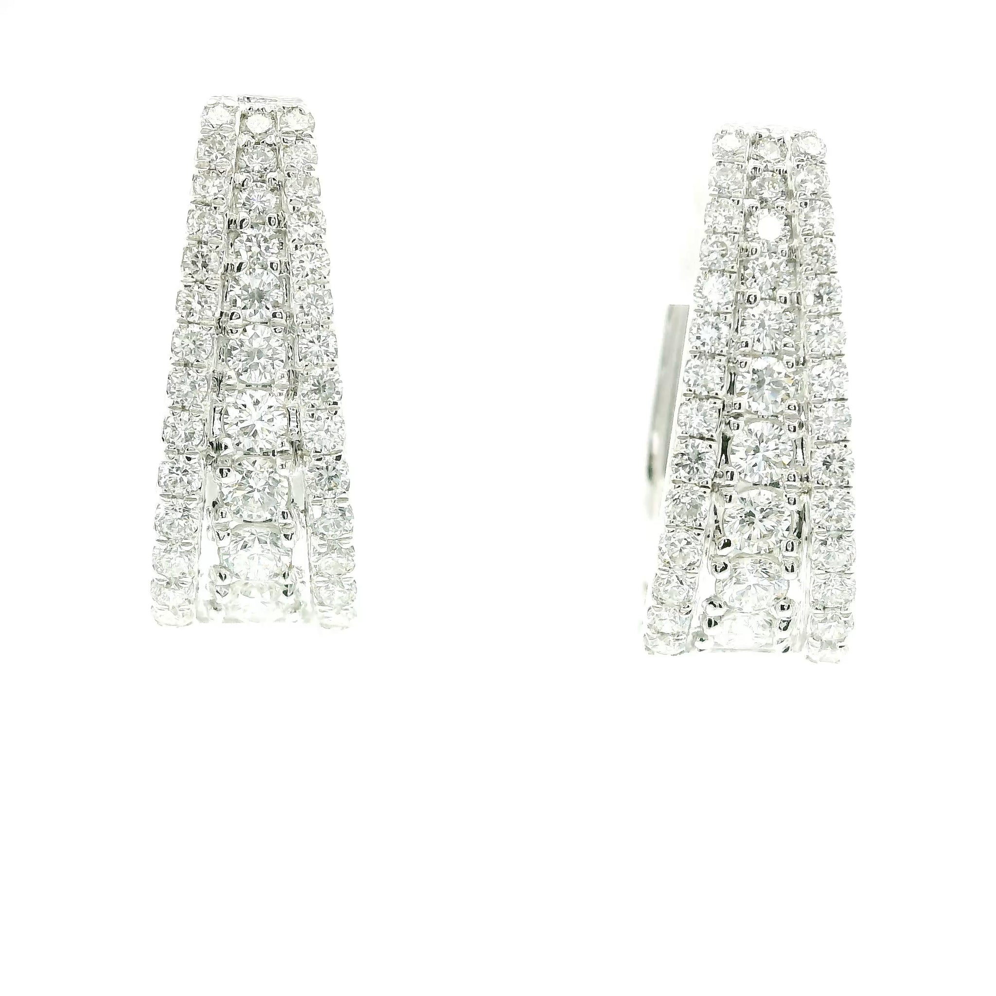 14K White Gold Lab Diamond Hoop Earirng