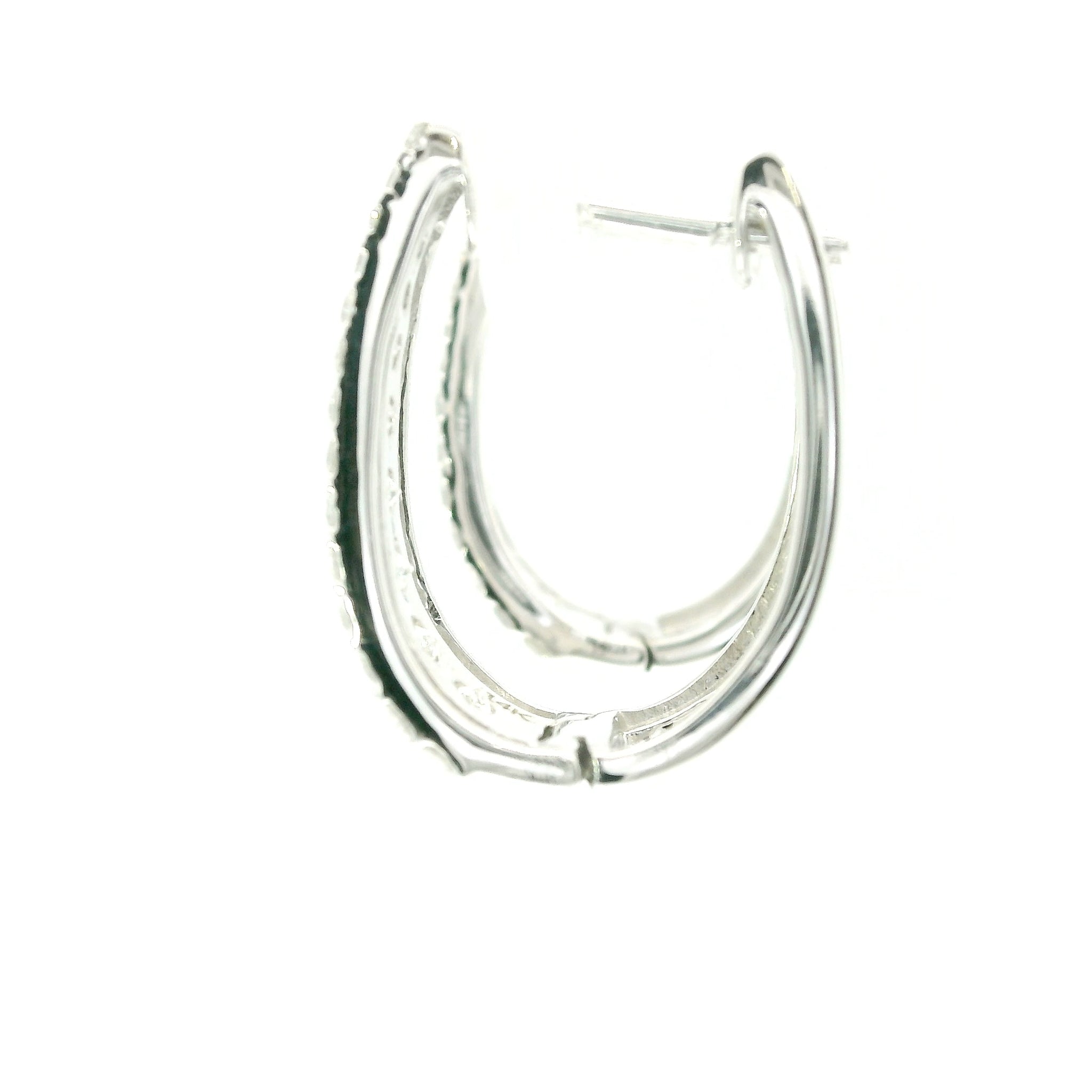 14K White Gold Lab Diamond Hoop Earirng