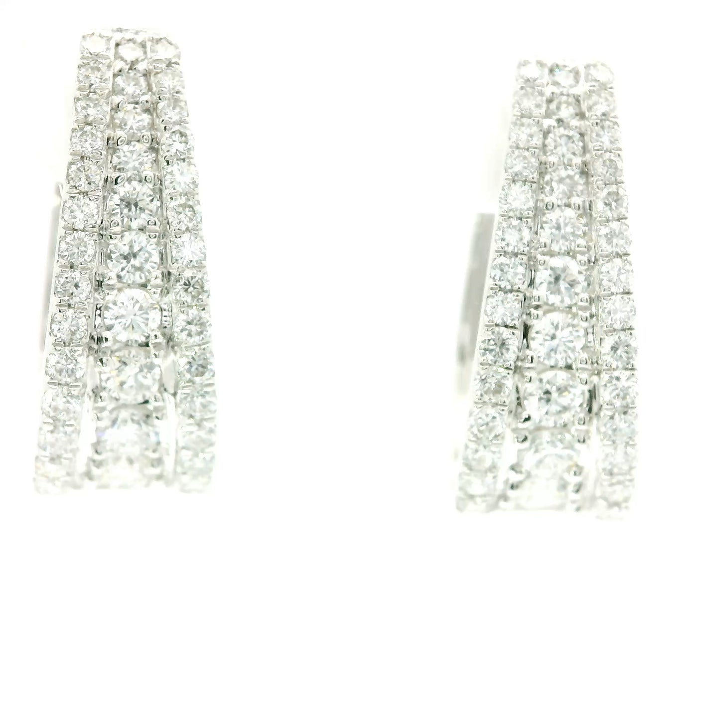 14K White Gold Lab Diamond Hoop Earirng