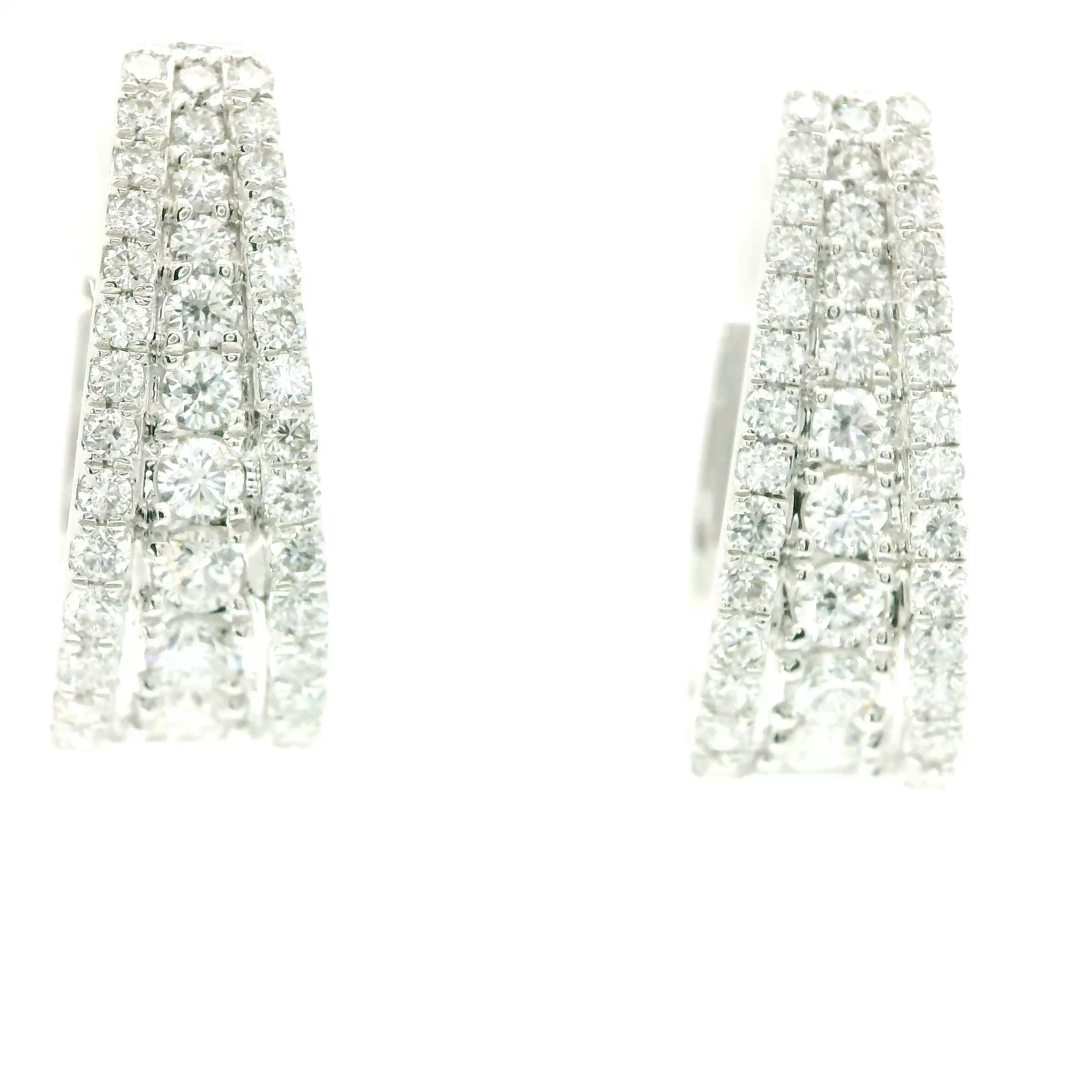 14K White Gold Lab Diamond Hoop Earirng