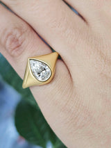 IGI-Certified 1 CT Pear Bezel Lab-Grown Diamond Ring