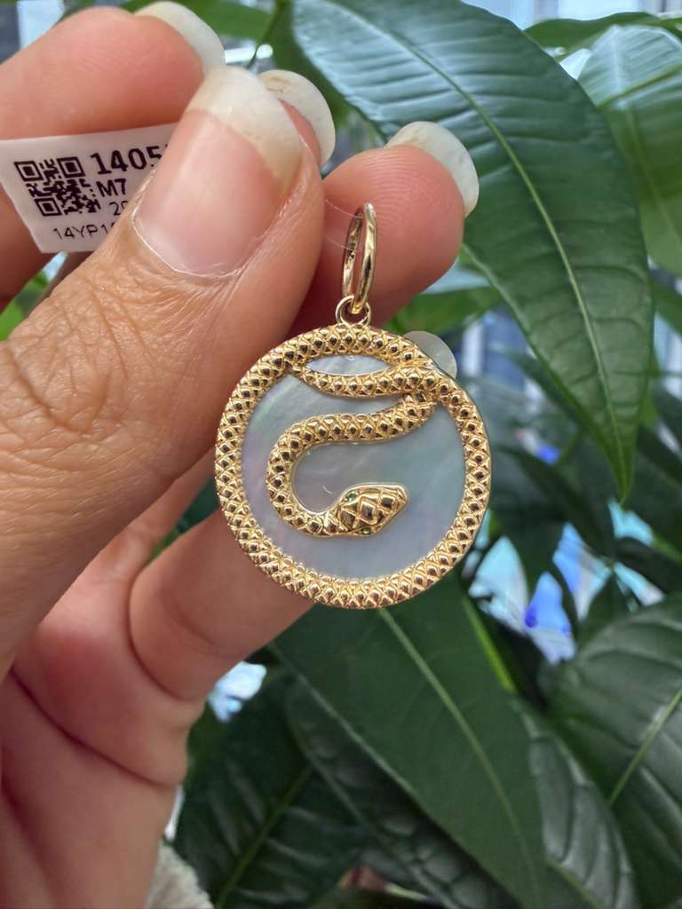 14KT Yellow Gold Snake Pendant