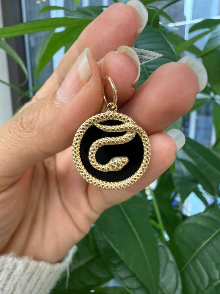 14KT Yellow Gold Snake Pendant