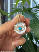14KT Yellow Gold Evil Eye Pendant