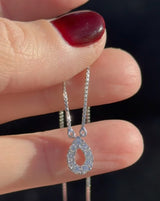 White Gold Necklace with Round Lab Diamond in Pear Shape