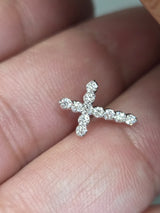Mini Cross Pendant Lab Diamond White Gold