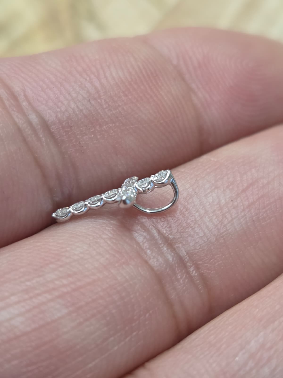 Mini Cross Pendant Lab Diamond White Gold