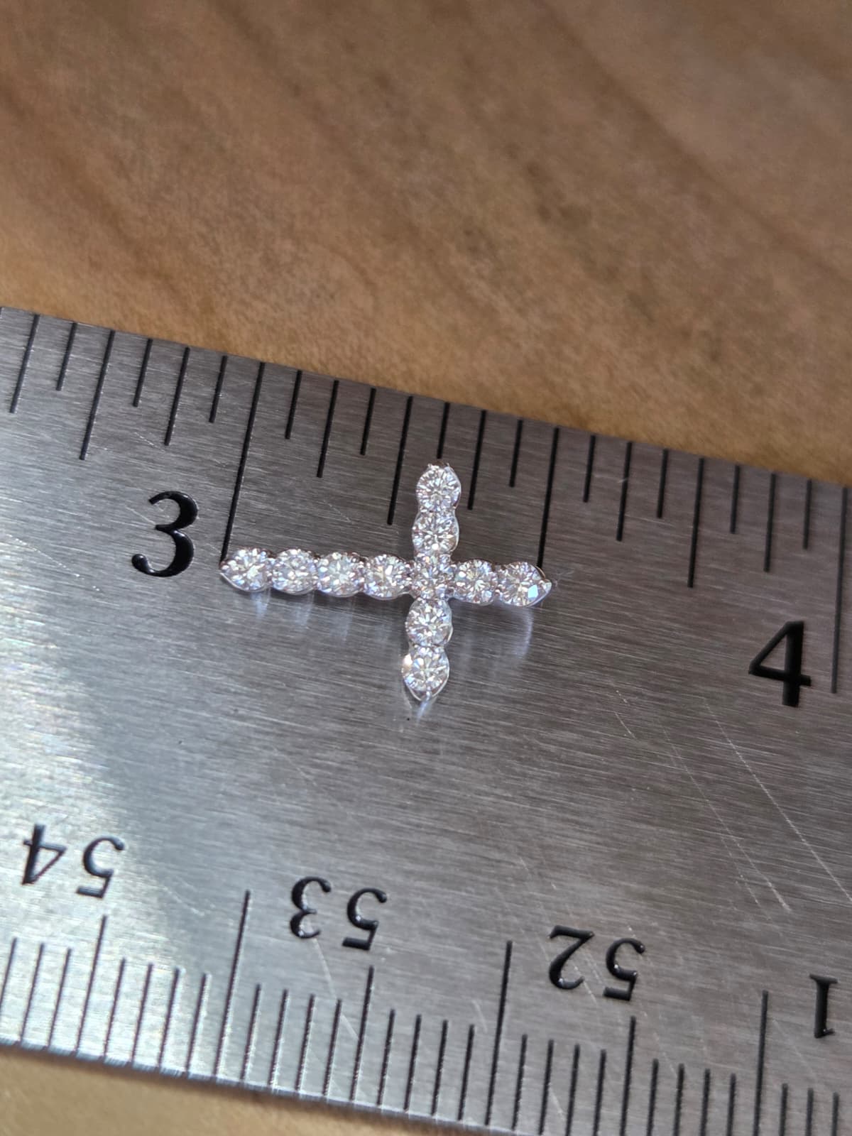 Mini Cross Pendant Lab Diamond White Gold