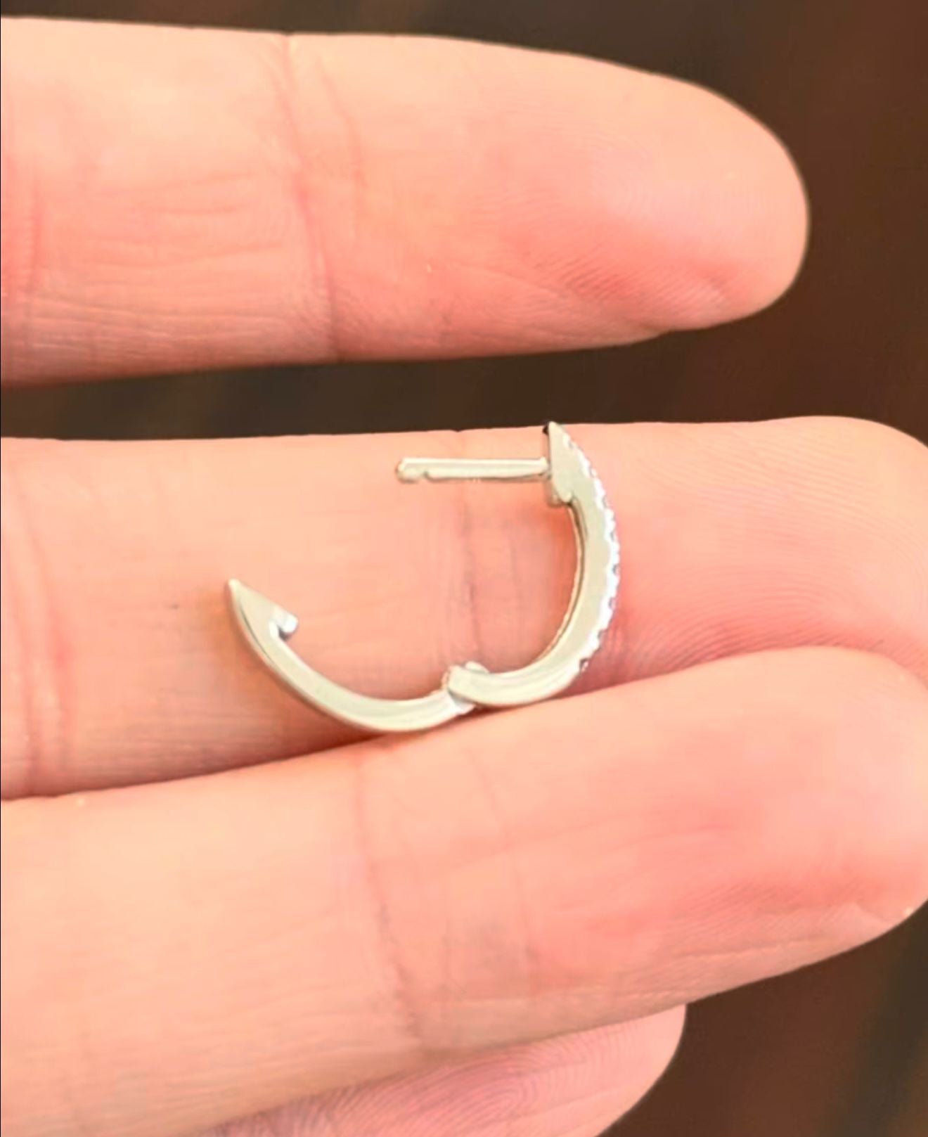 White Gold 0.20ct Lab Diamond Oval Hoops