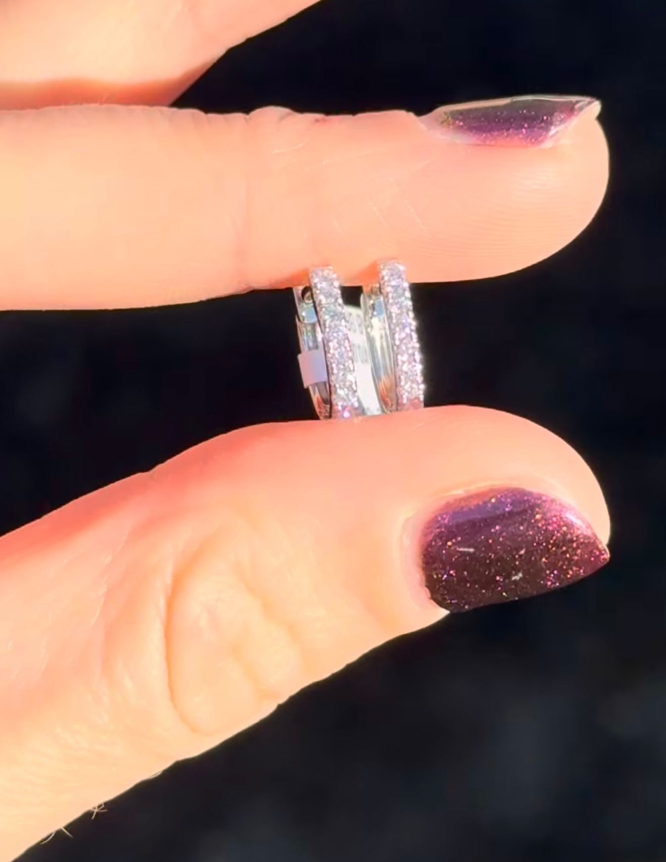 White Gold 0.20ct Lab Diamond Oval Hoops