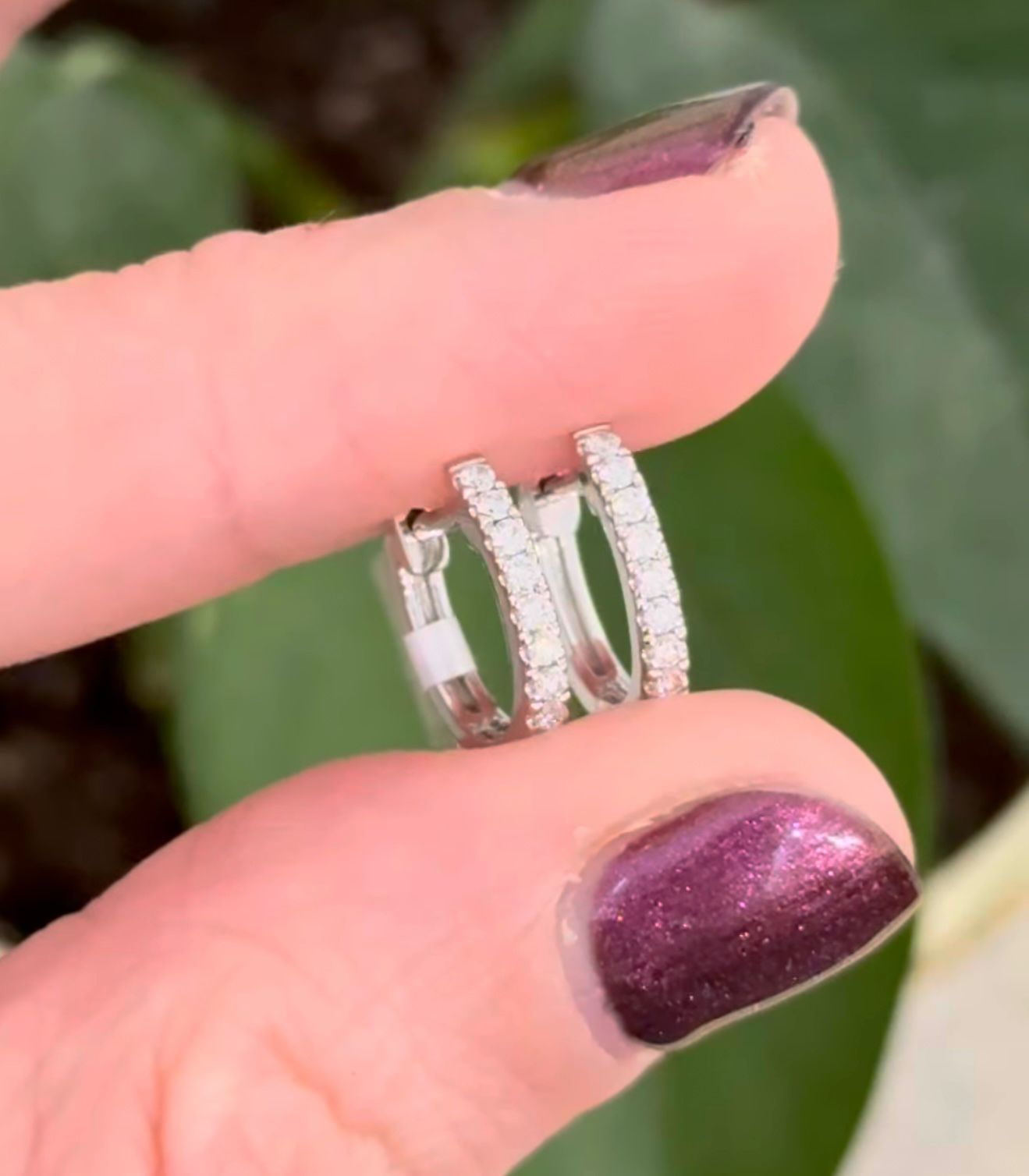 White Gold 0.20ct Lab Diamond Oval Hoops