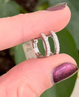 White Gold 0.20ct Lab Diamond Oval Hoops