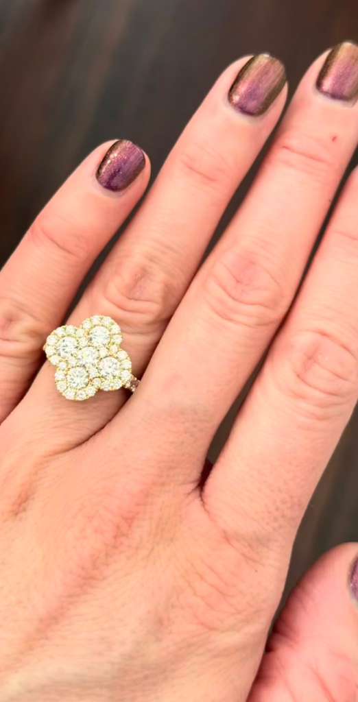 Yellow Gold Lab Diamond Clover Ring