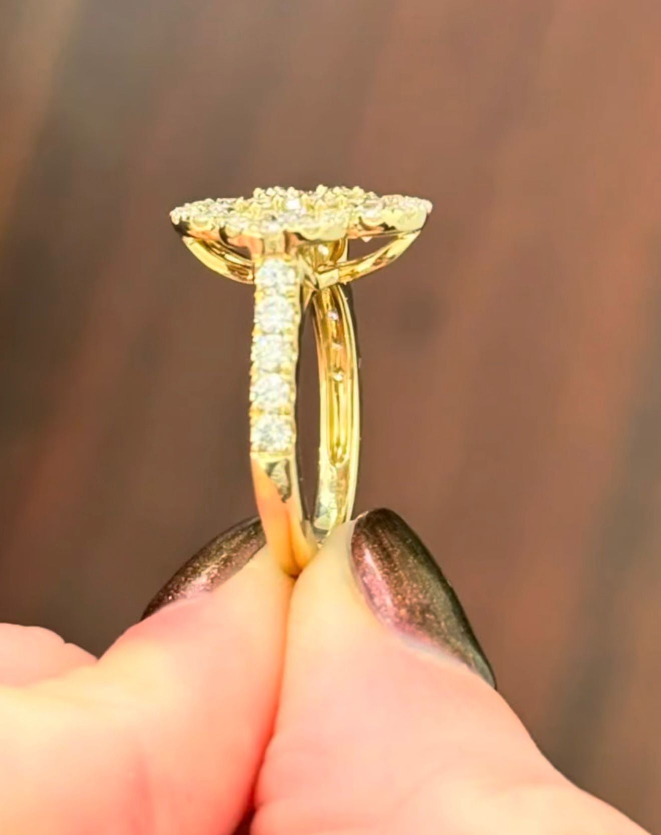 Yellow Gold Lab Diamond Clover Ring