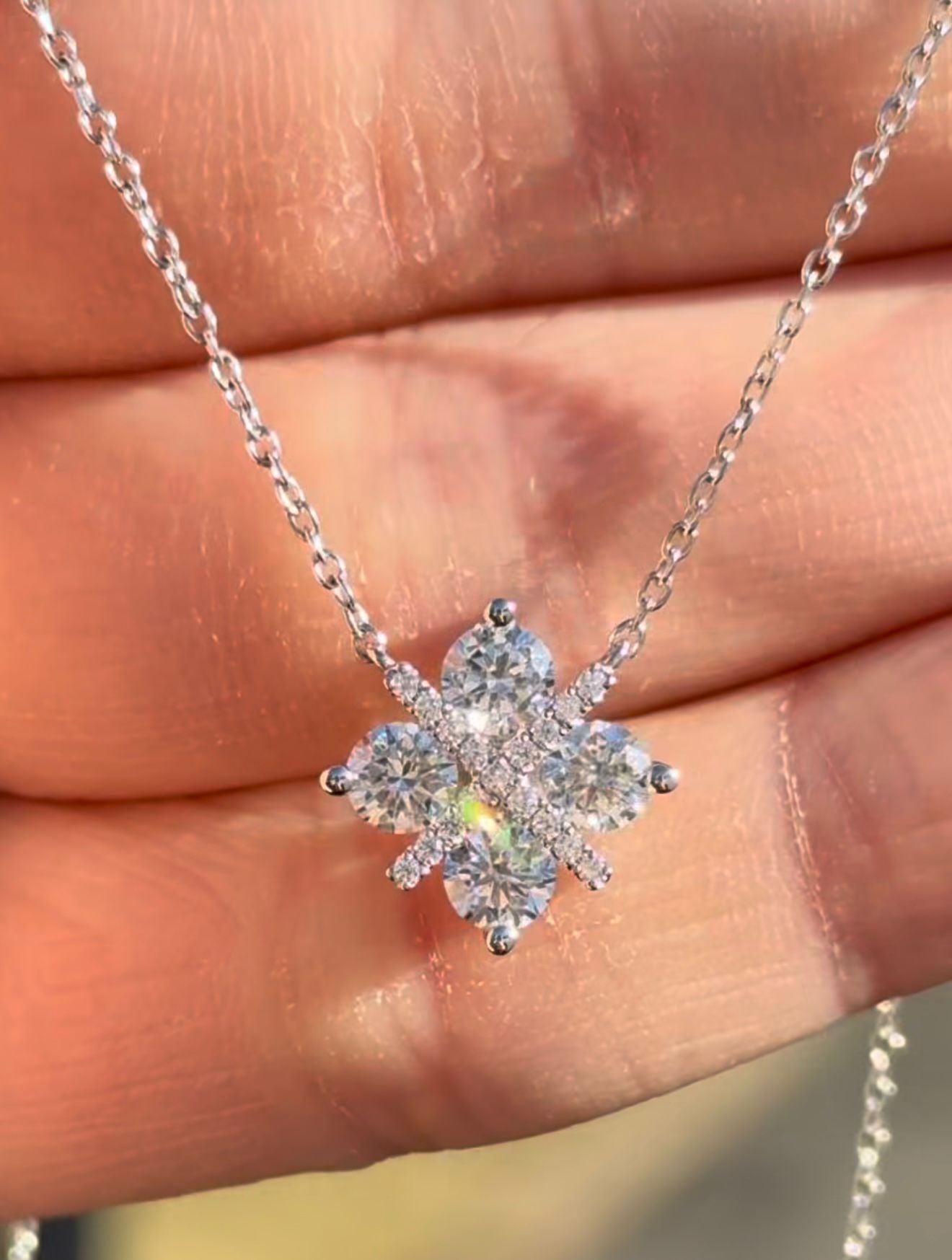 White Gold Lab Diamond Necklace