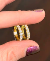 14.8mm yellow Gold 0.79ct lab Diamond Hoops