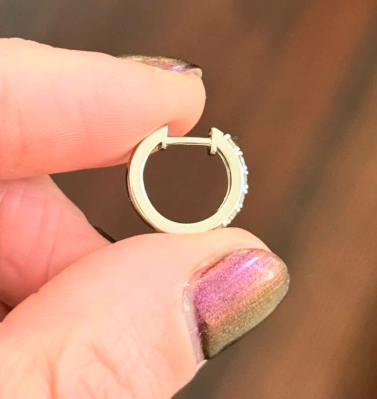 12.8mm White Gold 0.47cts Lab Diamond Hoops