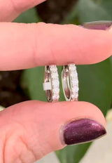 12.8mm White Gold 0.47cts Lab Diamond Hoops