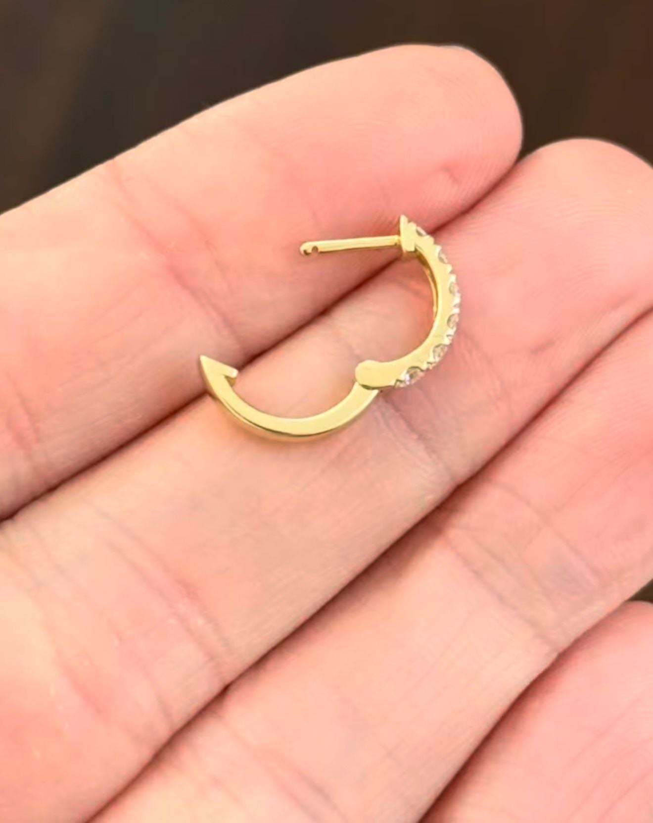 11.5mm Yellow Gold 0.47ct Lab Diamond Hoops