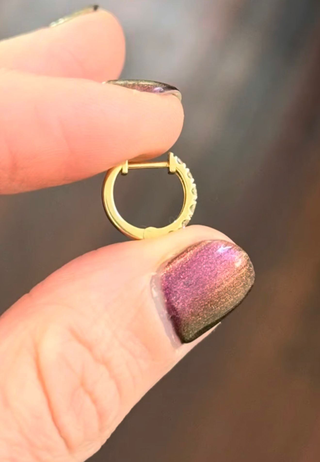 11.5mm Yellow Gold 0.47ct Lab Diamond Hoops