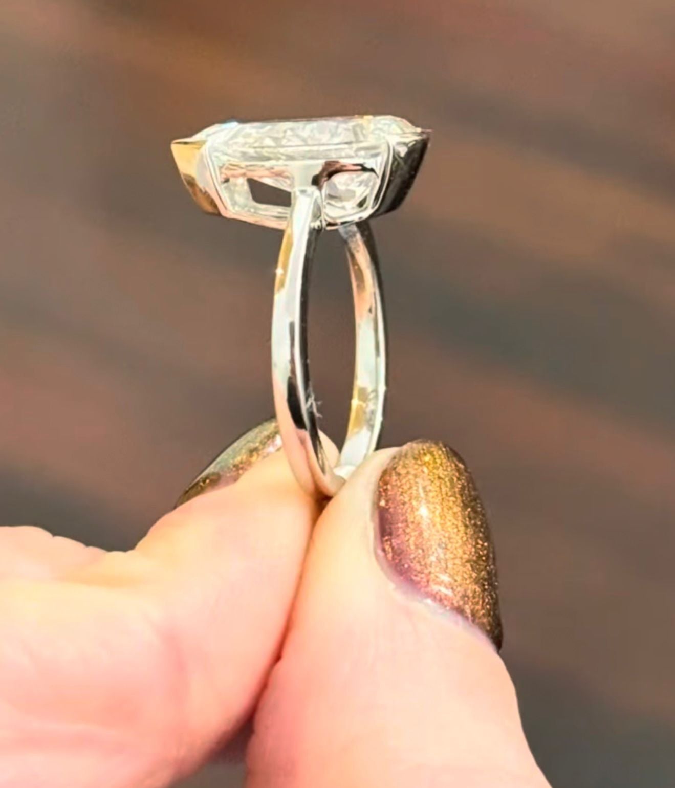 White Gold 5.21cts Pear Shape Lab Diamond Ring
