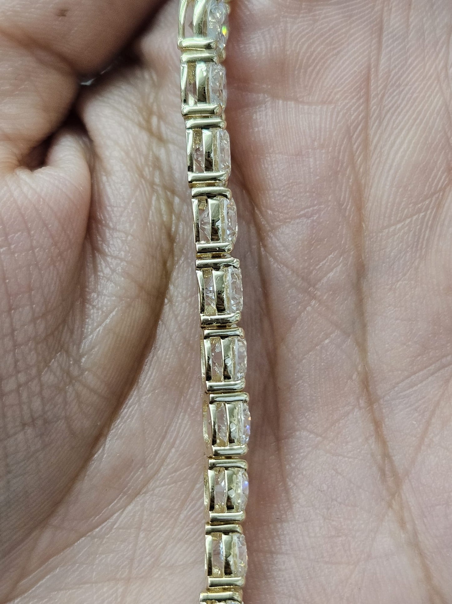 29.930cttw Yellow Gold Lab Diamond 16.75" Tennis Necklace