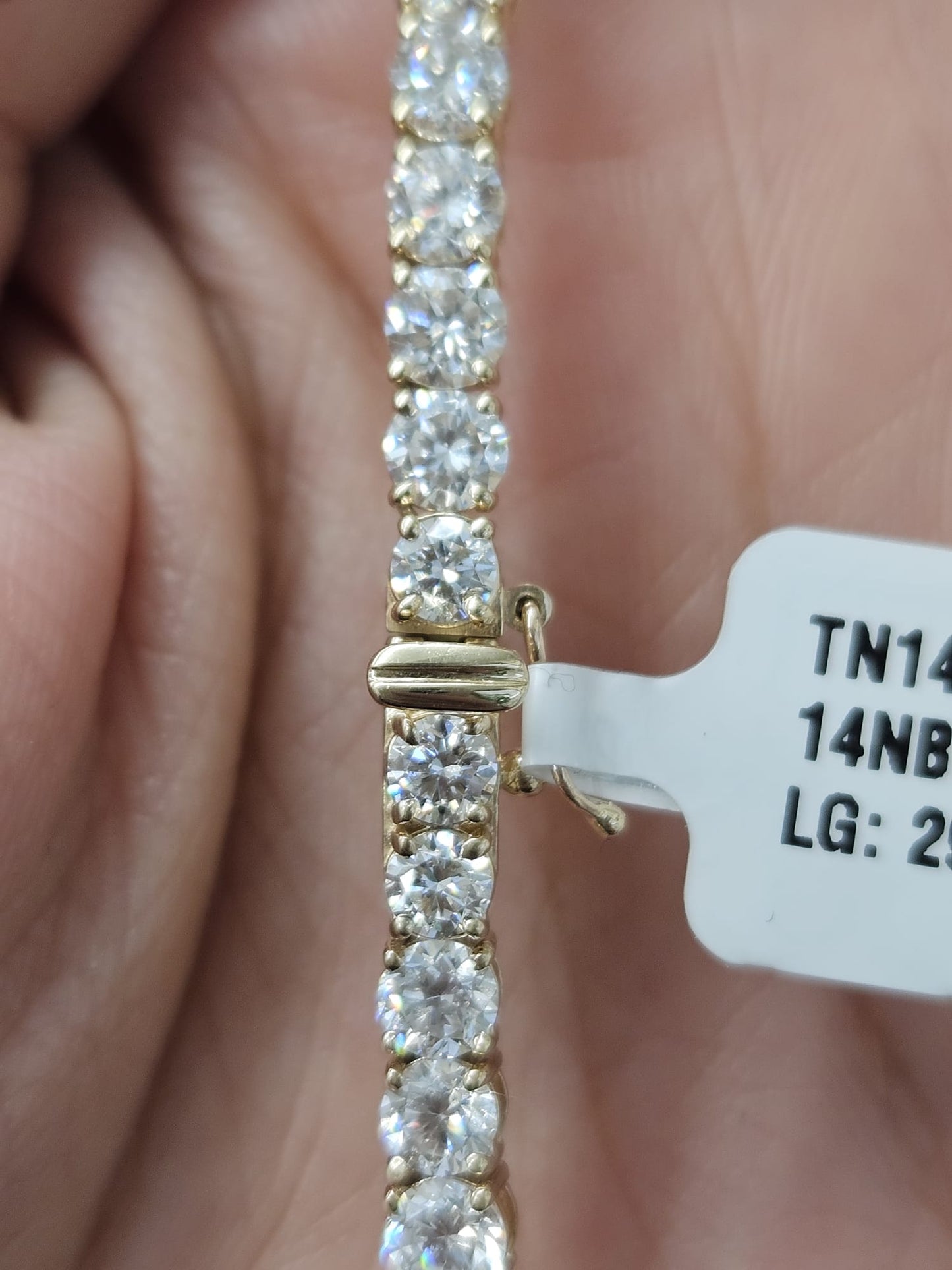 29.930cttw Yellow Gold Lab Diamond 16.75" Tennis Necklace