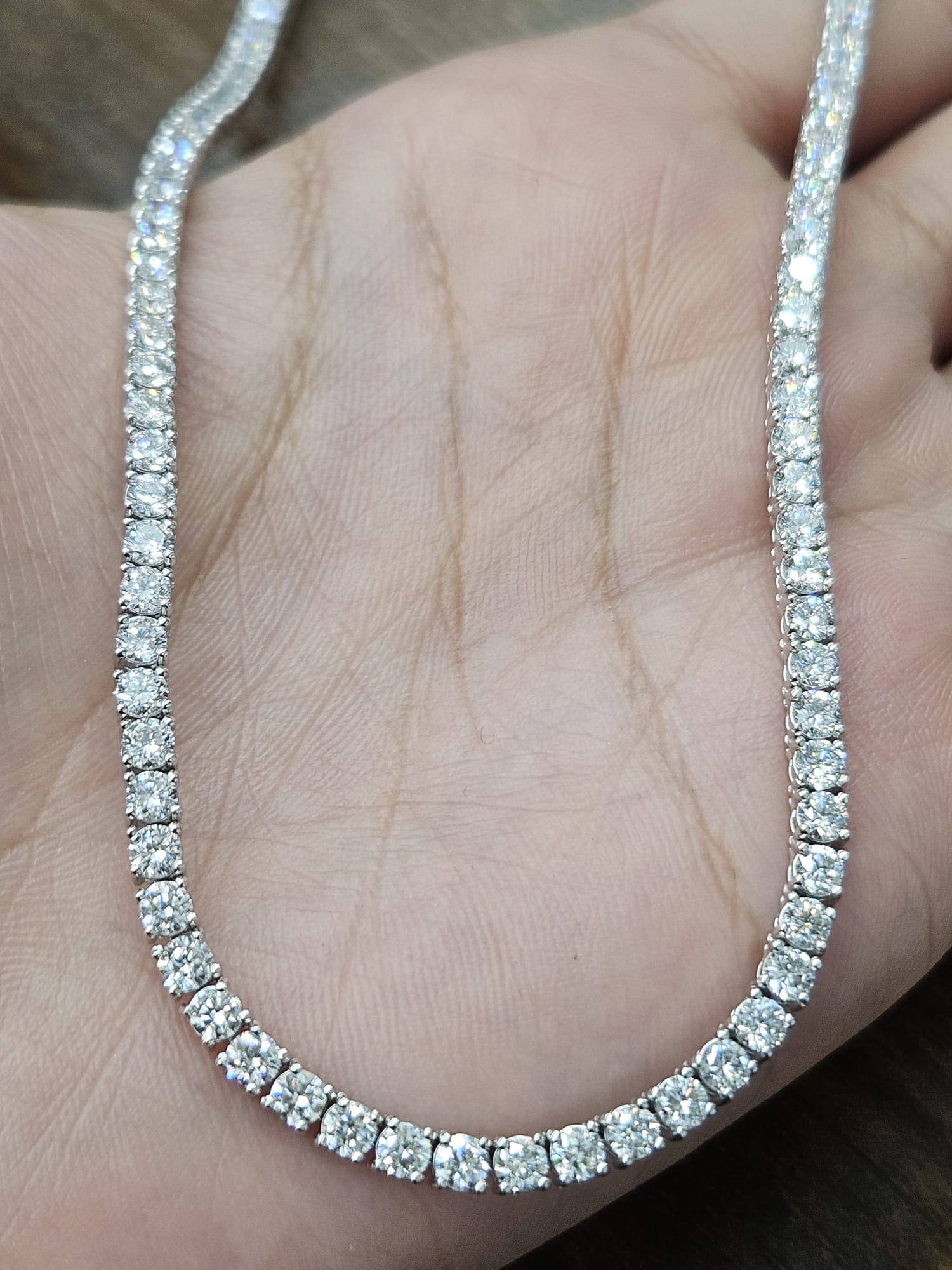 12.060cttw White Gold Lab Diamond 17" Tennis Necklace