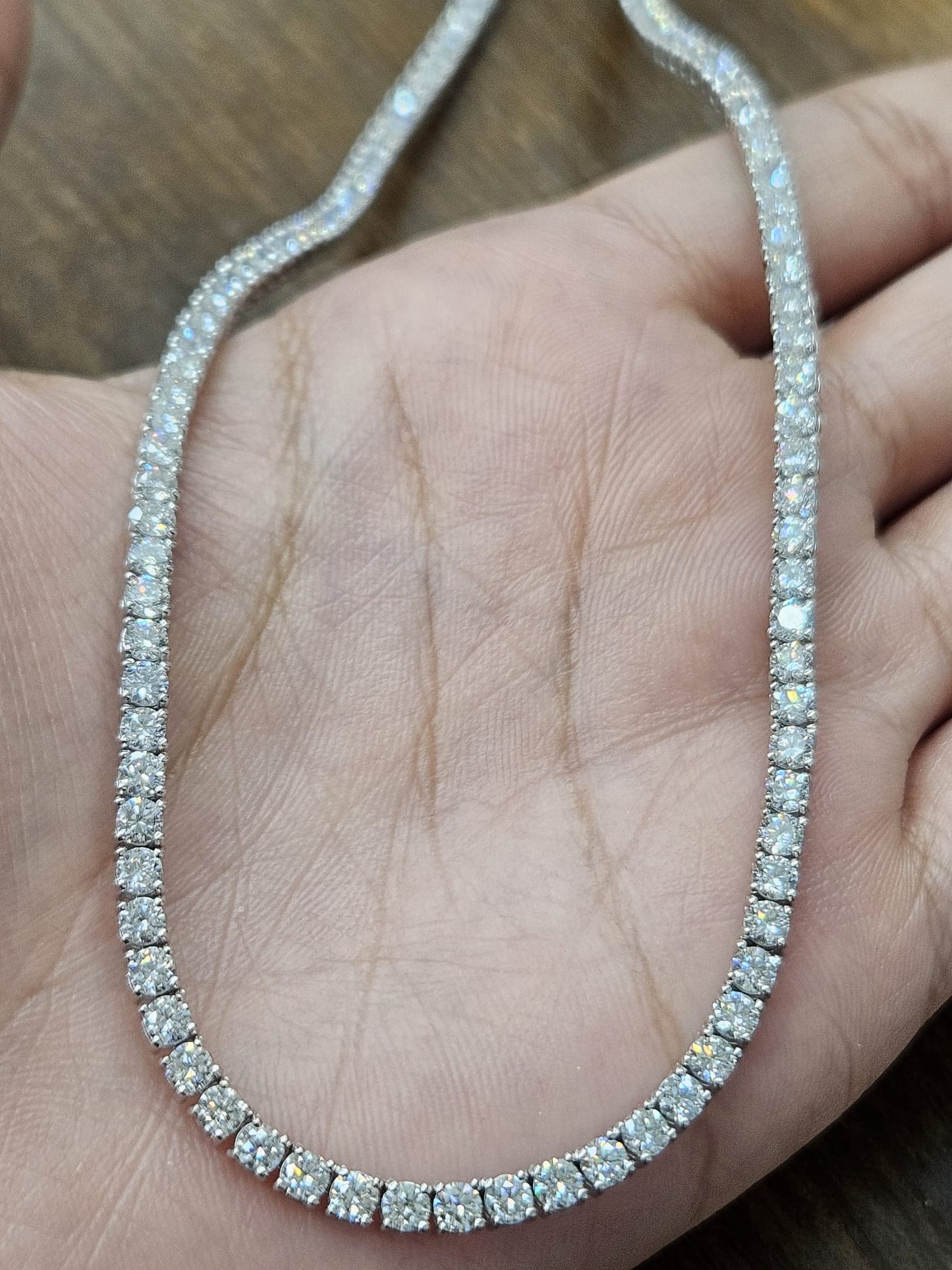 12.050cttw White Gold Lab Diamond 17" Tennis Necklace