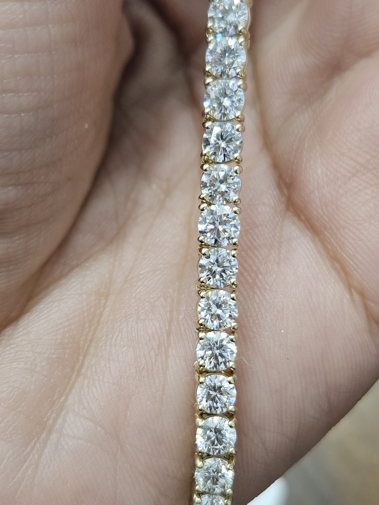 21.94cttw Yellow Gold Lab Diamond 17.15" Tennis Necklace