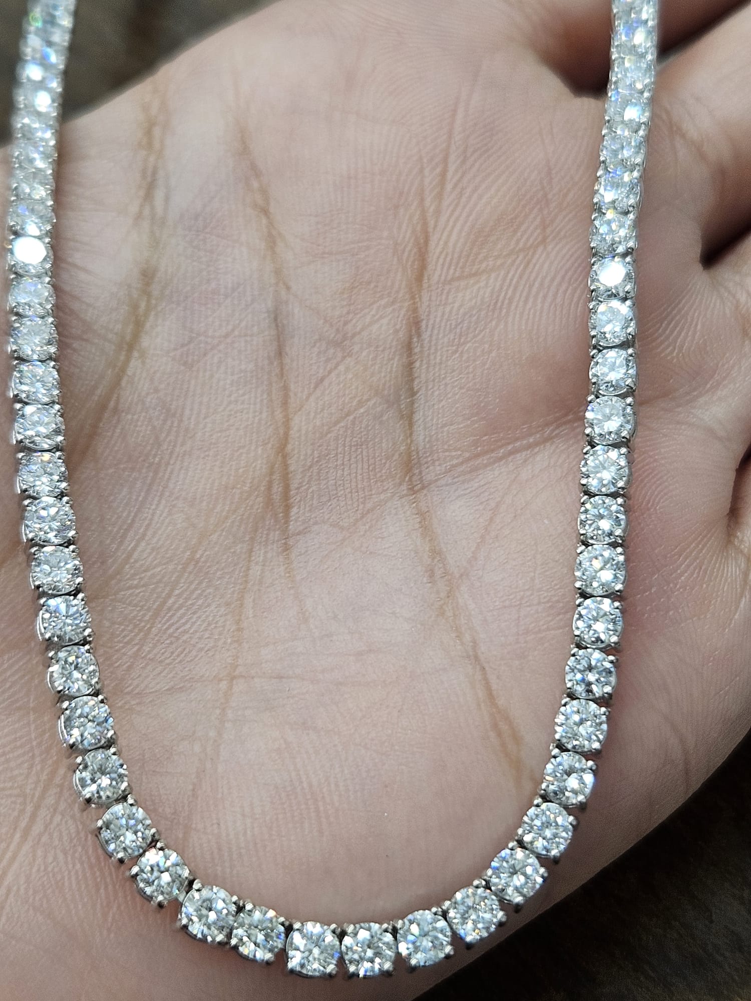 15.57cttw White Gold Lab Diamond 17" Tennis Necklace