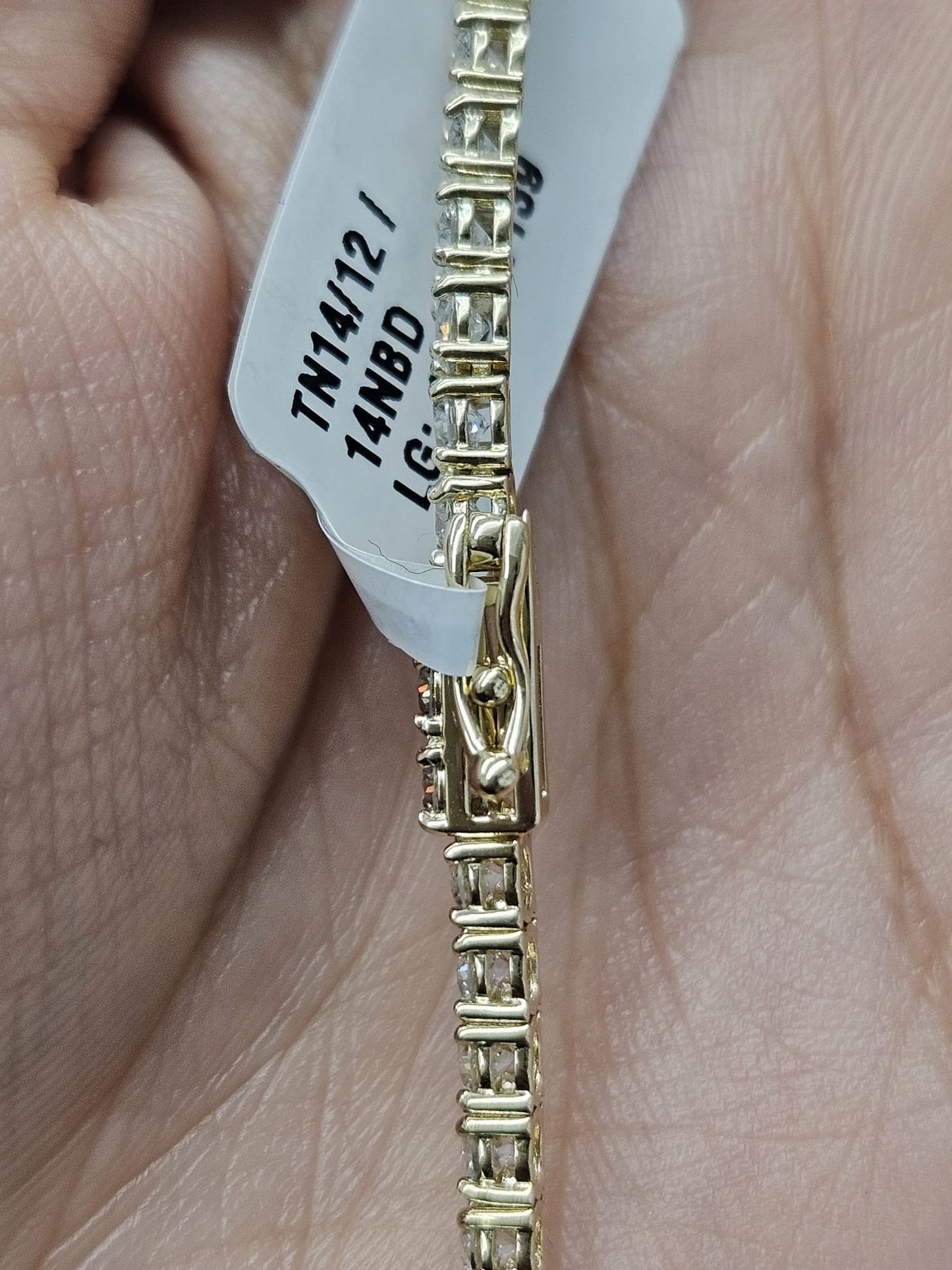 13.980cttw Yellow Gold Lab Diamond 17" Tennis Necklace