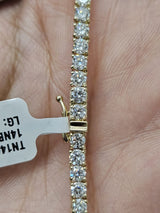 13.980cttw Yellow Gold Lab Diamond 17" Tennis Necklace