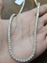 13.980cttw Yellow Gold Lab Diamond 17" Tennis Necklace