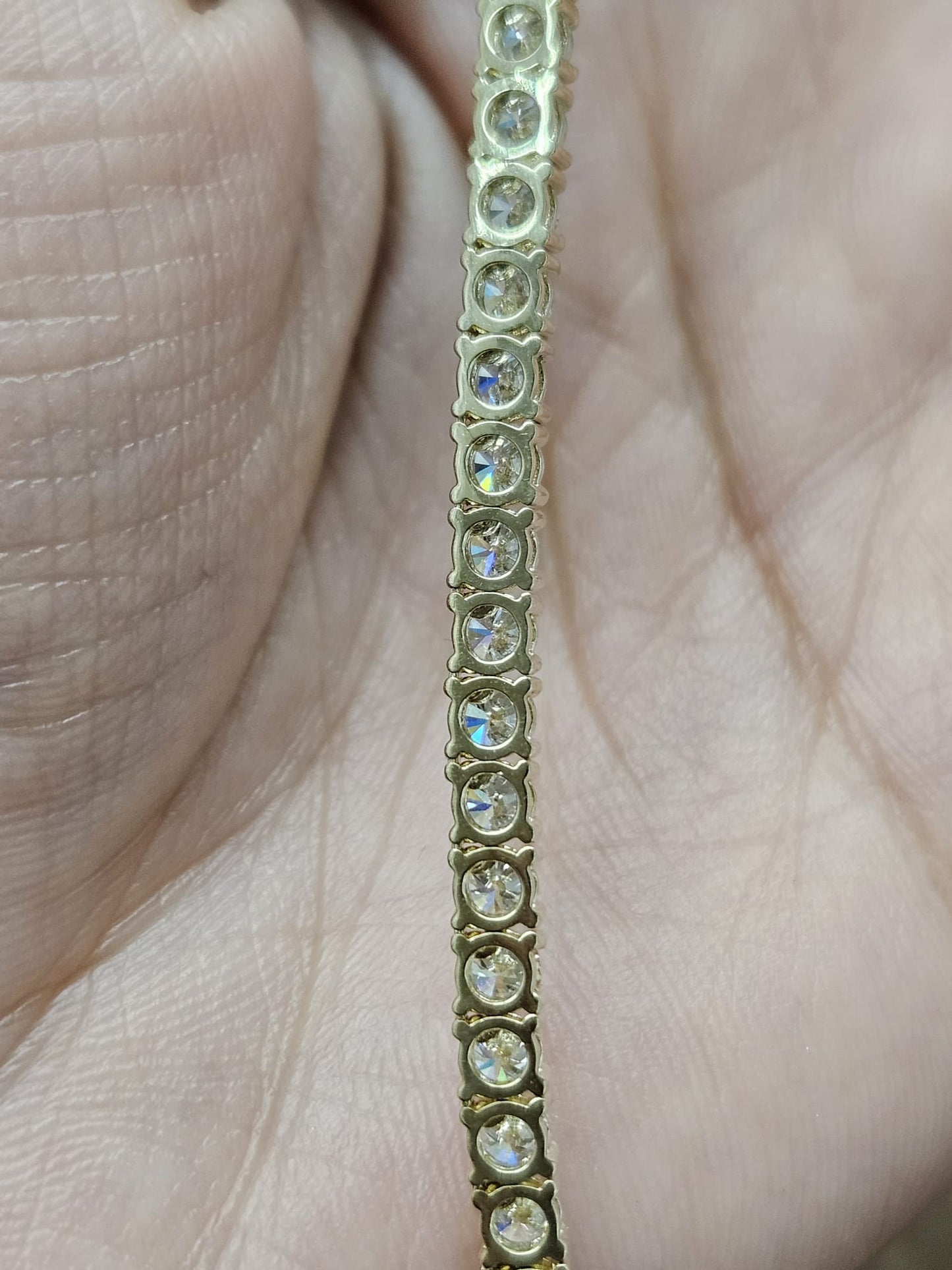 13.980cttw Yellow Gold Lab Diamond 17" Tennis Necklace