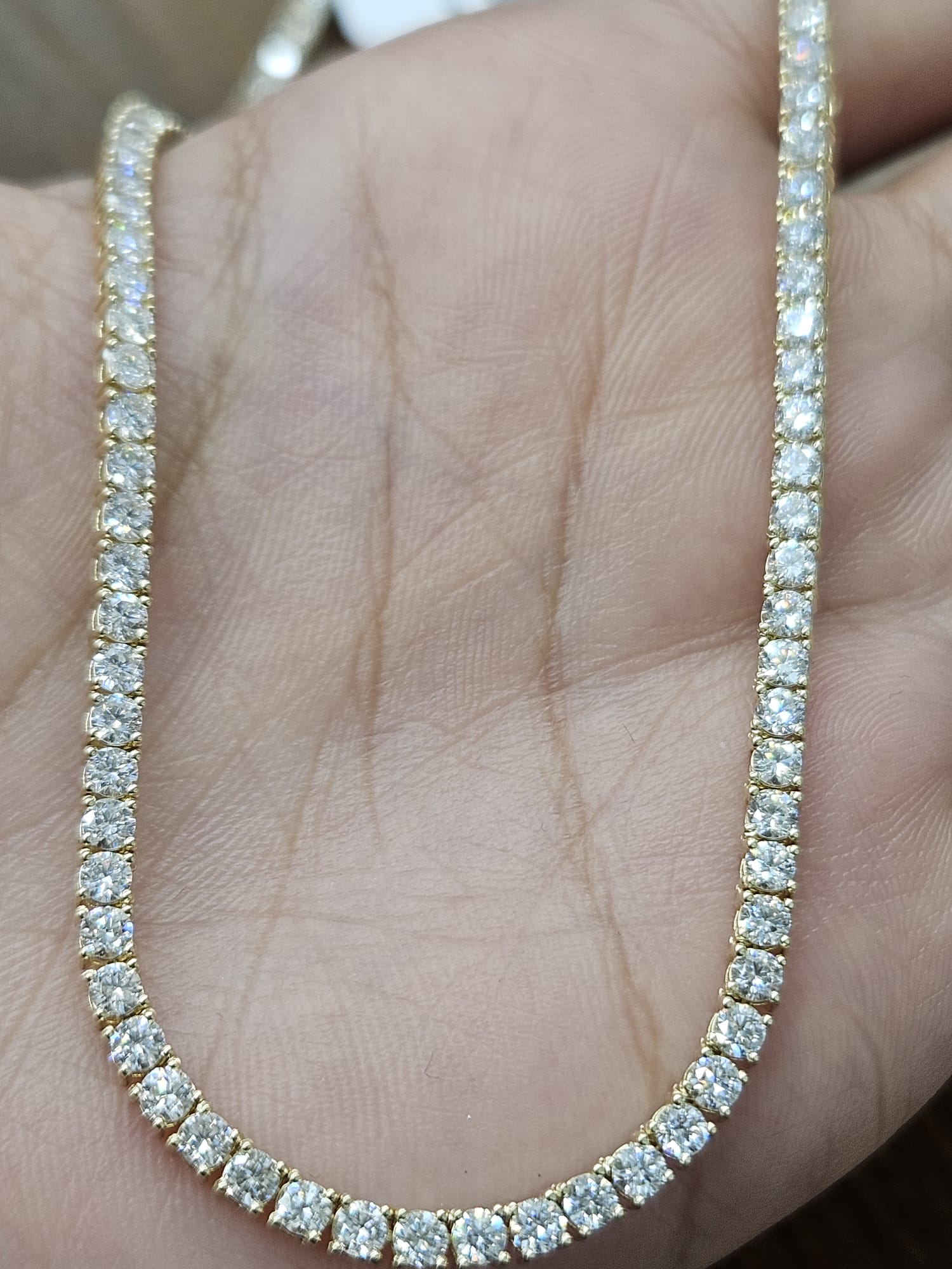 9.56cttw Yellow Gold Lab Diamond 17" Tennis Necklace