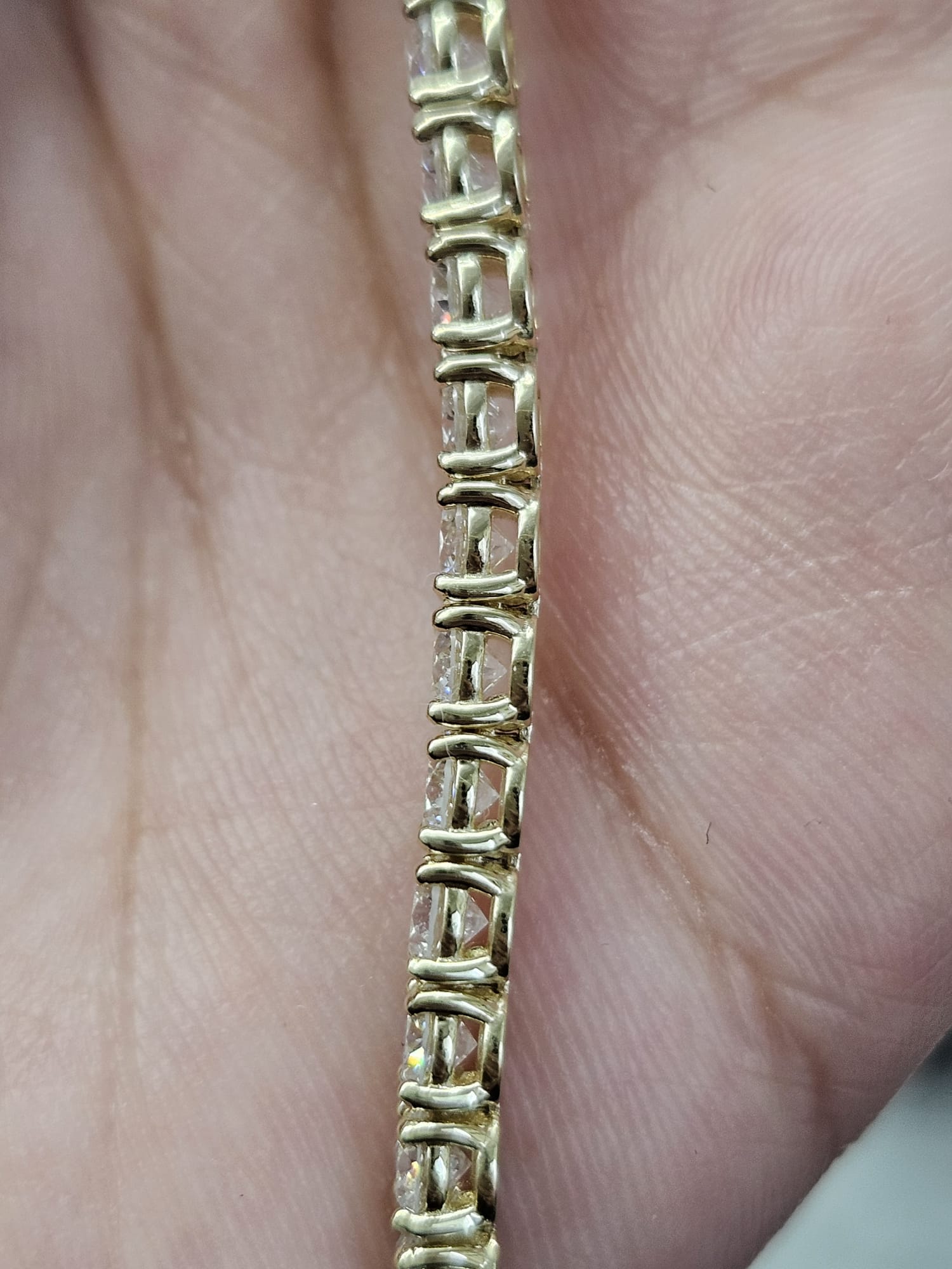 7.860cttw Yellow Gold Lab Diamond 7" Tennis Bracelet