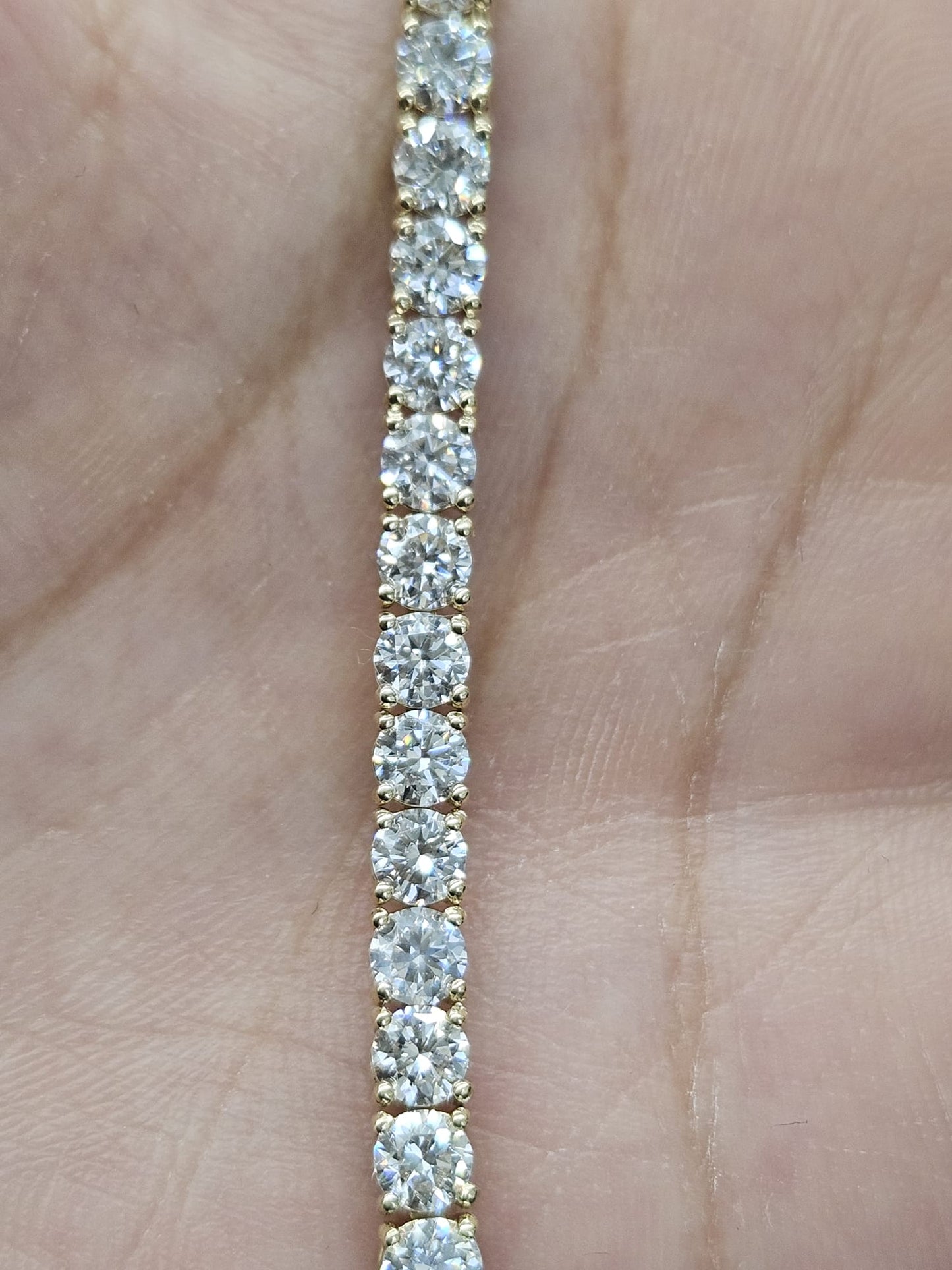 7.860cttw Yellow Gold Lab Diamond 7" Tennis Bracelet