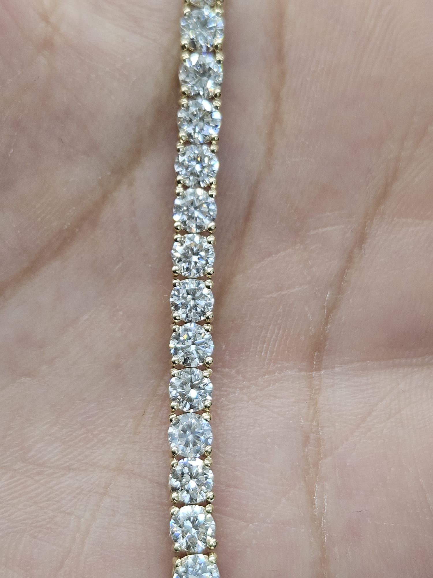 7.860cttw Yellow Gold Lab Diamond 7" Tennis Bracelet