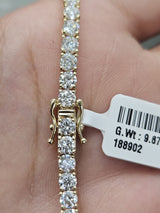 7.860cttw Yellow Gold Lab Diamond 7" Tennis Bracelet