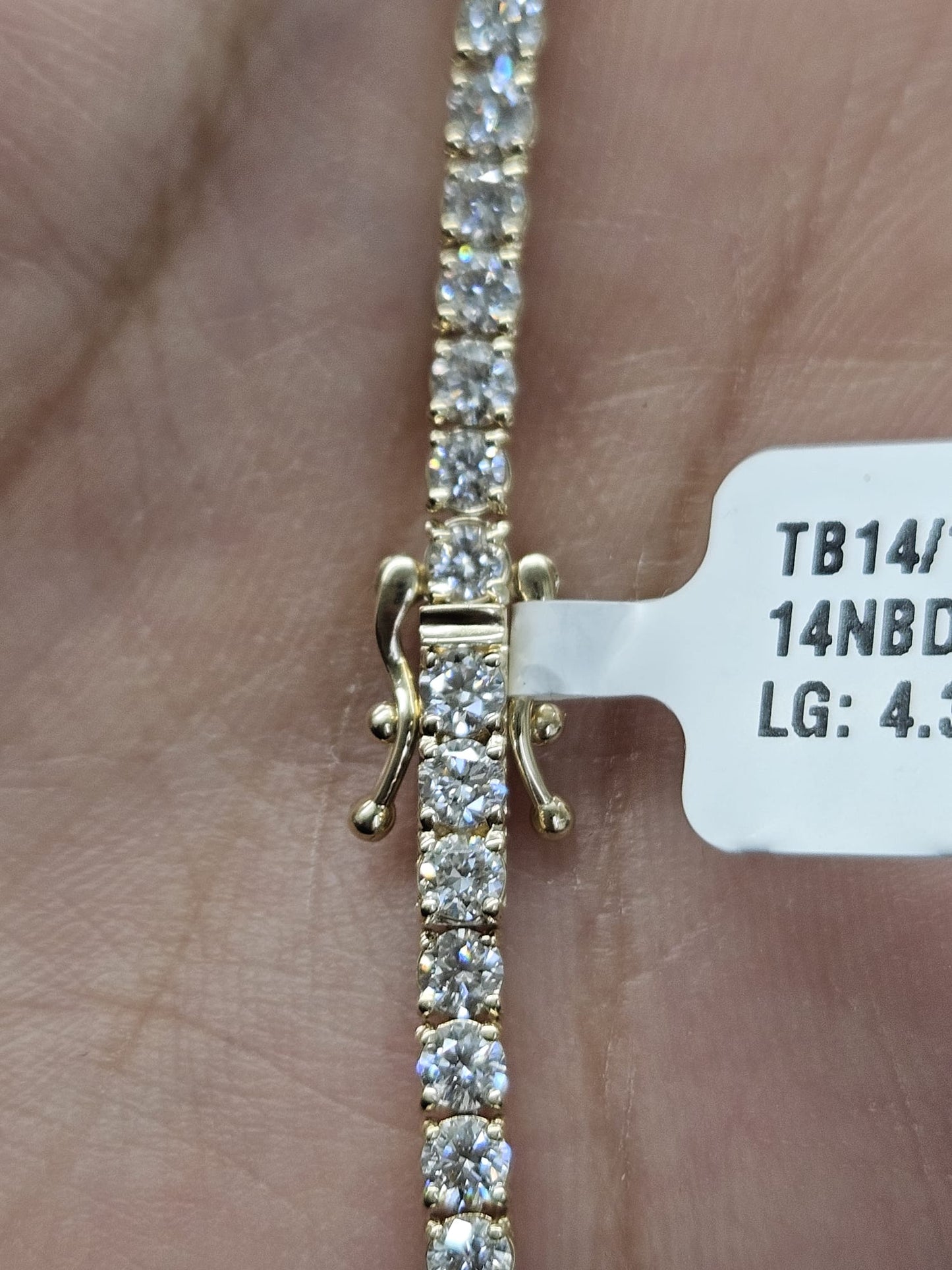 4.35cttw Yellow Gold Lab Diamond 7" Tennis Bracelet