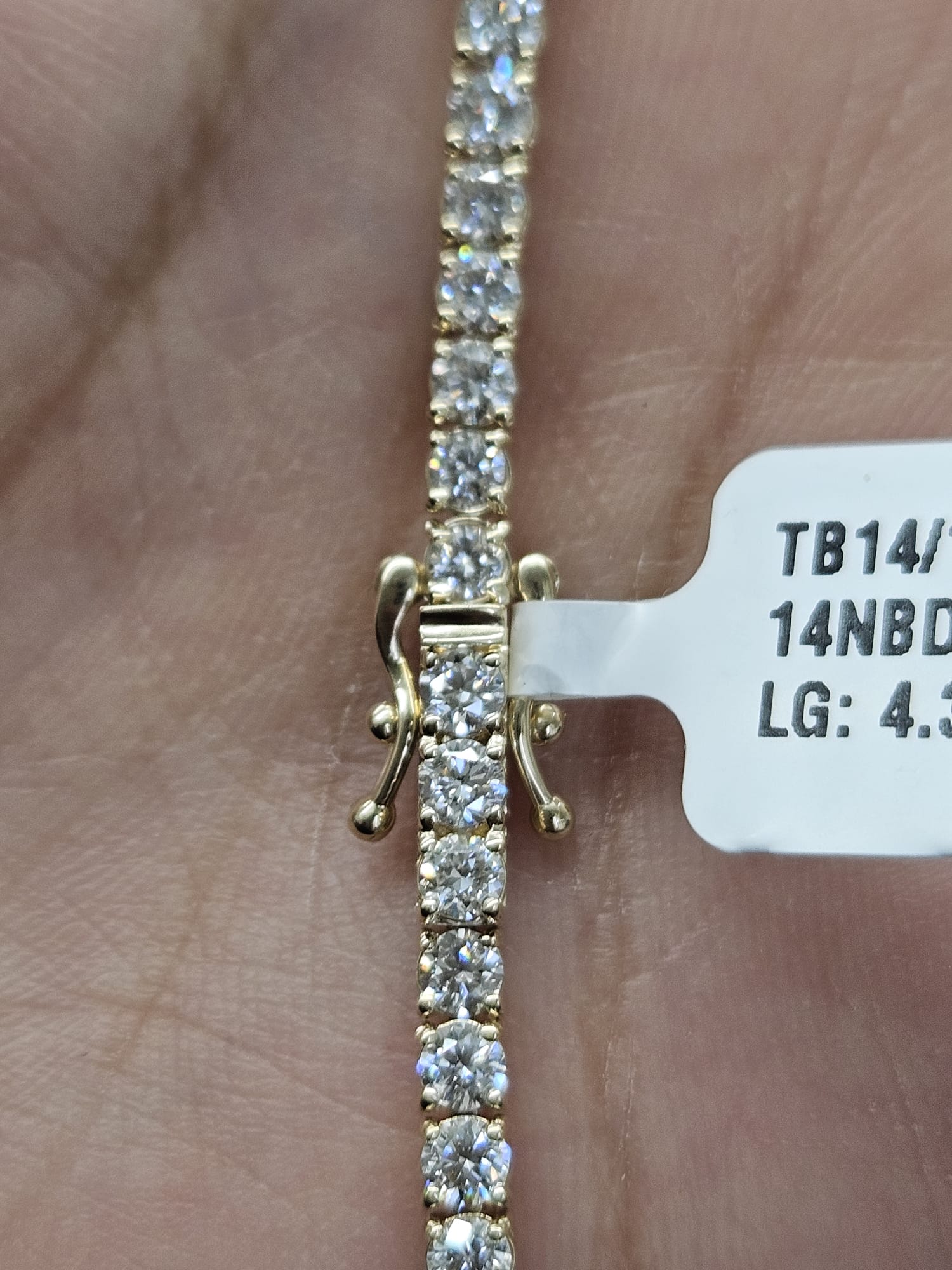 4.35cttw Yellow Gold Lab Diamond 7" Tennis Bracelet