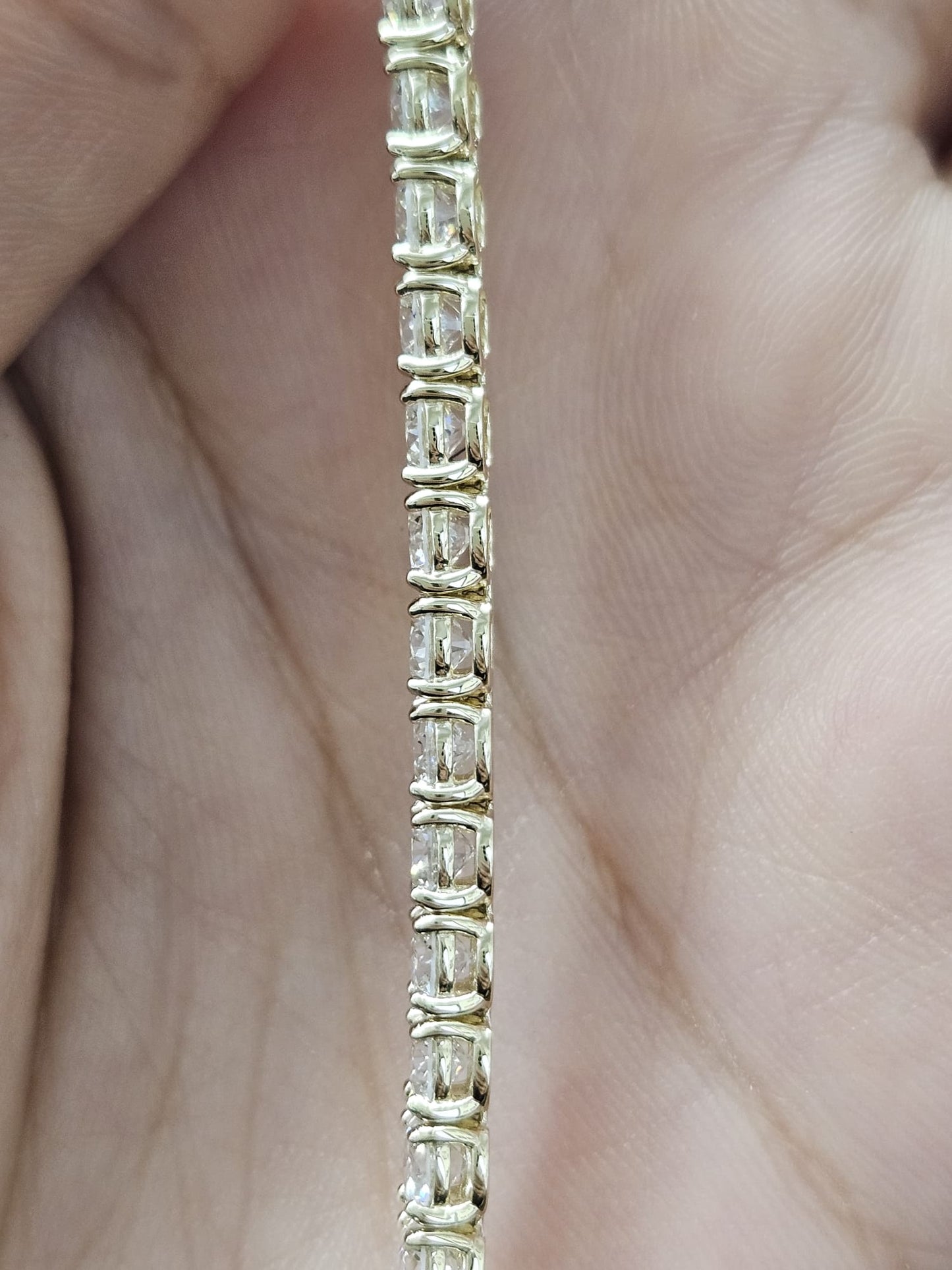 9.71cttw Yellow Gold Lab Diamond 7" Tennis Bracelet