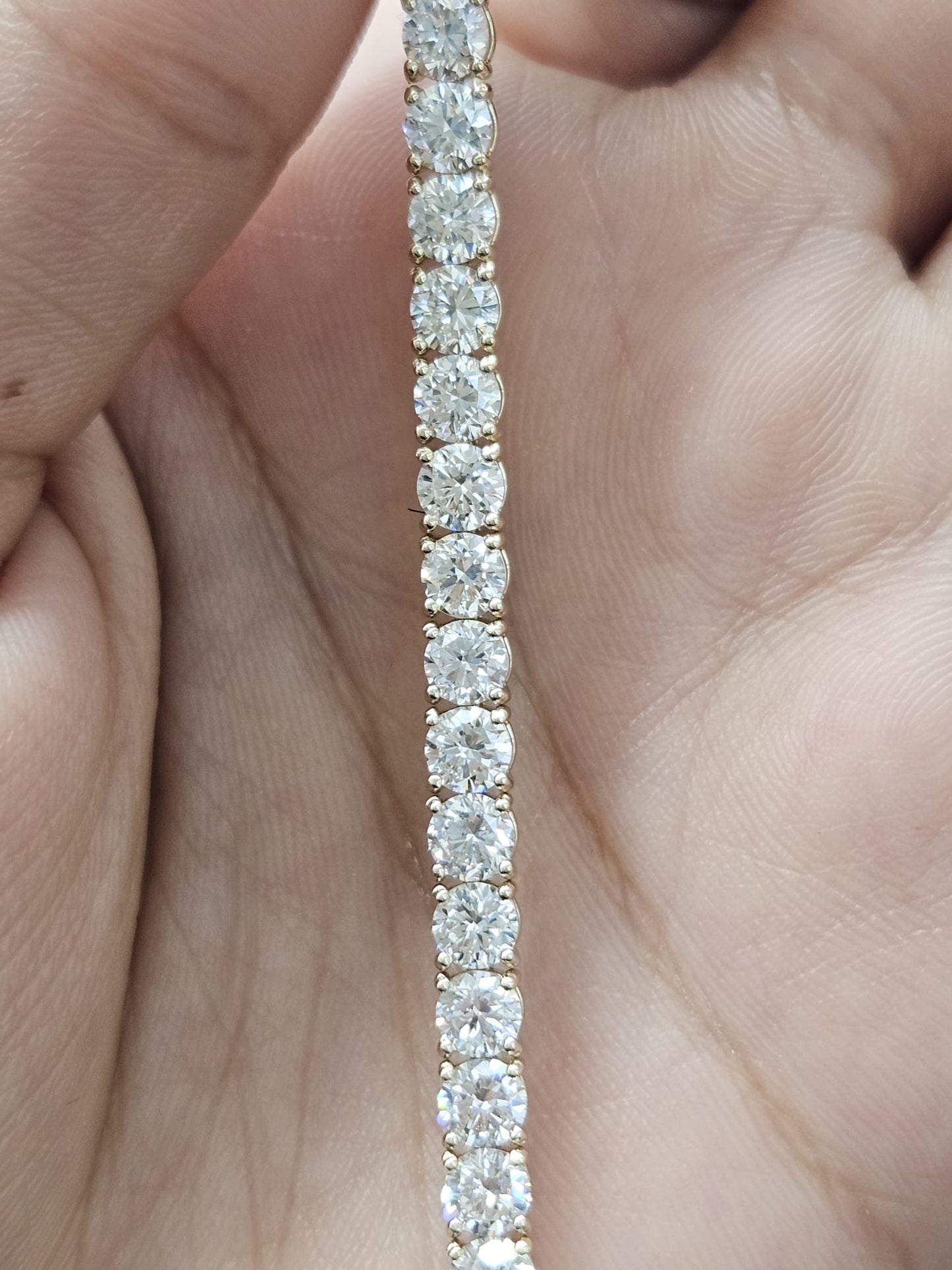 9.71cttw Yellow Gold Lab Diamond 7" Tennis Bracelet