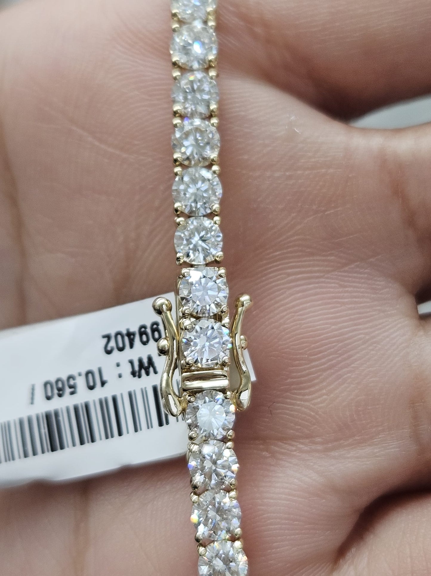 9.71cttw Yellow Gold Lab Diamond 7" Tennis Bracelet