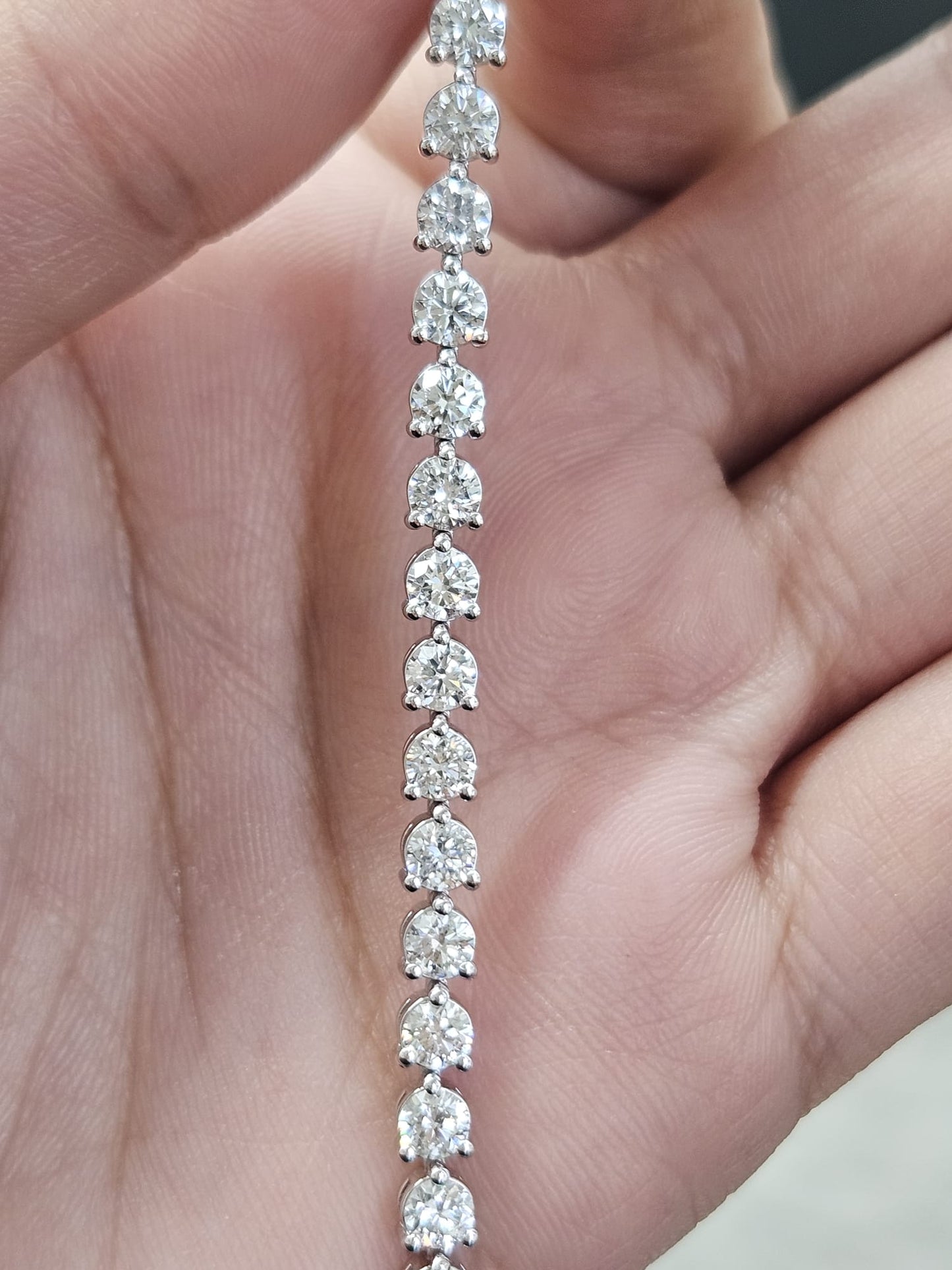 5.52cttw White Gold 3 Prongs Lab Diamond 7" Tennis Bracelet