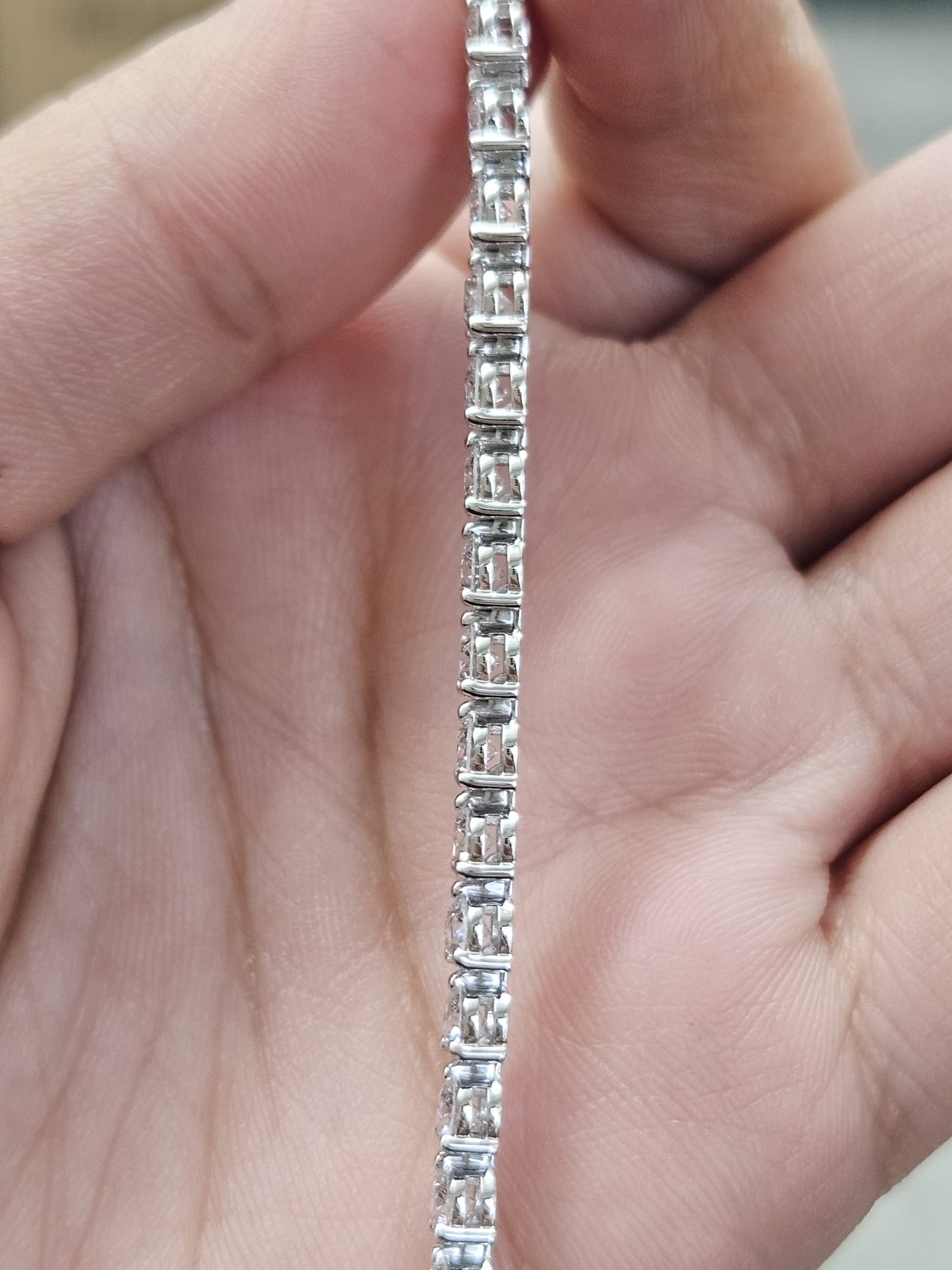 5.52cttw White Gold 3 Prongs Lab Diamond 7" Tennis Bracelet