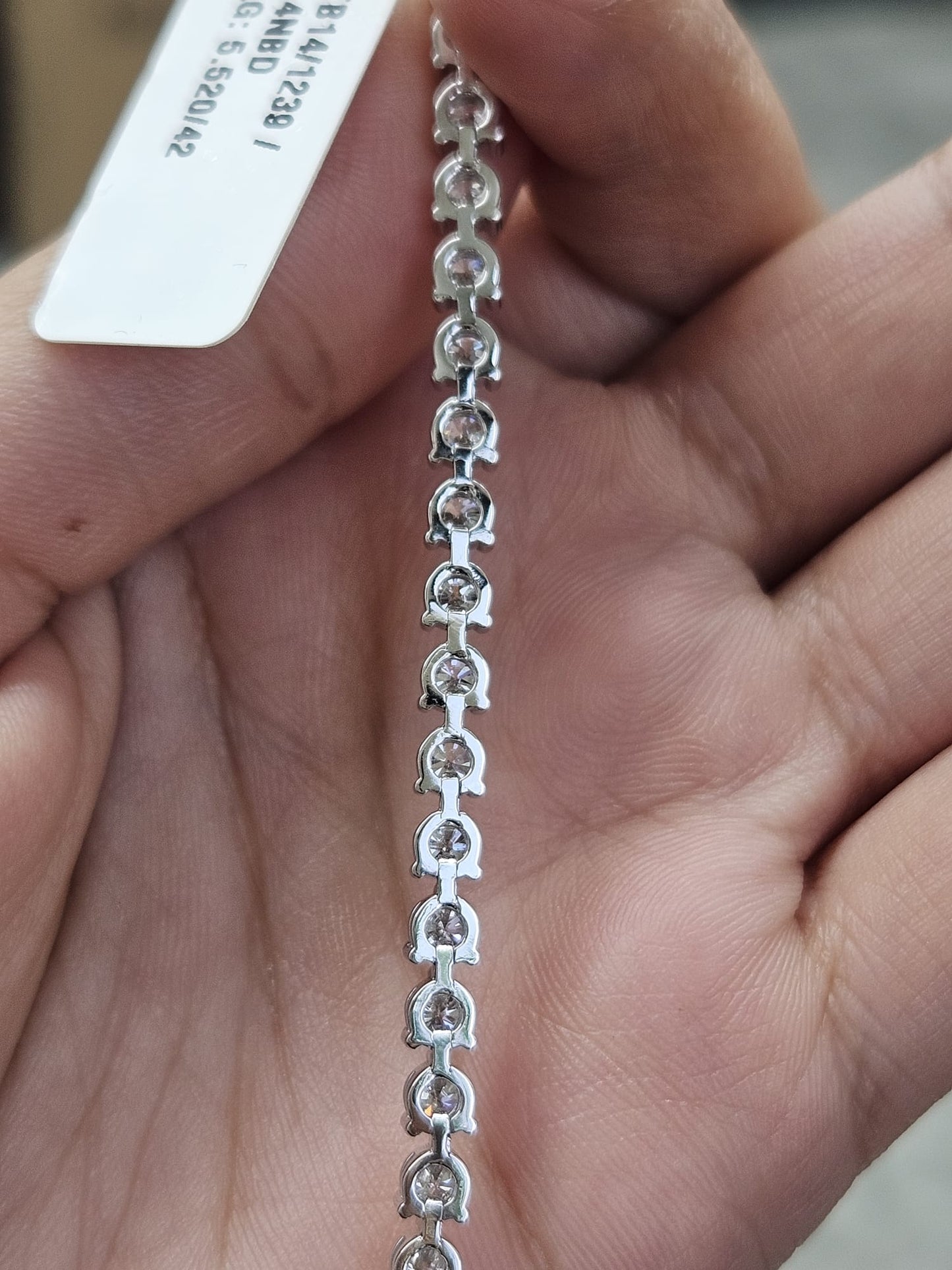 5.52cttw White Gold 3 Prongs Lab Diamond 7" Tennis Bracelet