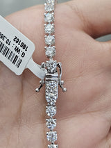 5.52cttw White Gold 3 Prongs Lab Diamond 7" Tennis Bracelet